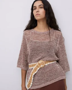 Jersey calado terracota