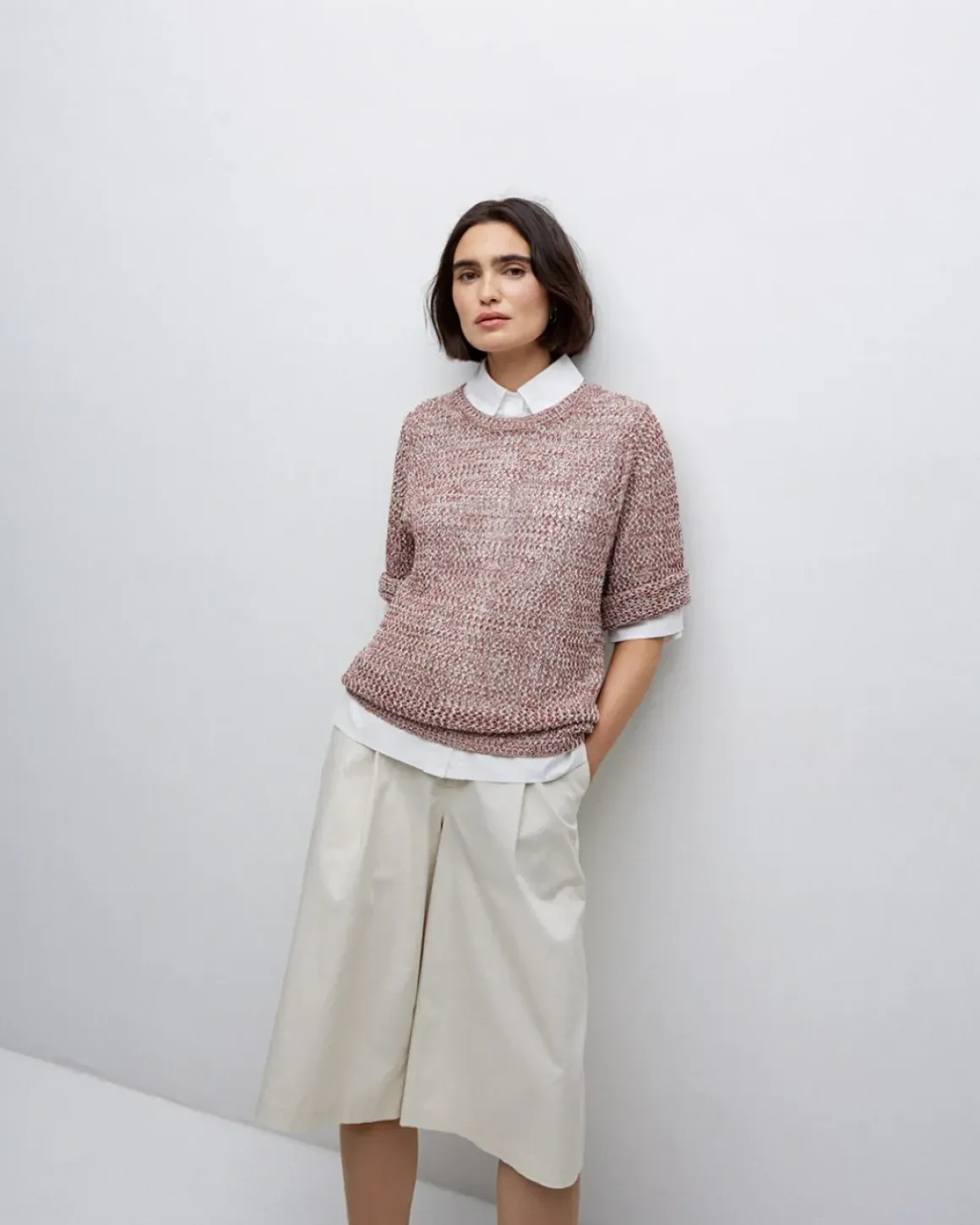Jersey calado terracota