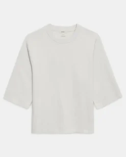 Jersey con cashmere manga 3/4 crudo