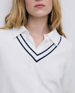 Jersey cuello pico crudo