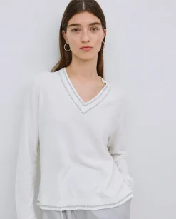 Jersey cuello pico gris