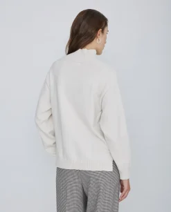 Jersey de punto con botones crudo
