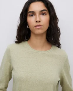 Jersey escote redondo algodón orgánico verde claro