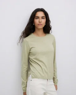 Jersey escote redondo algodón orgánico verde claro