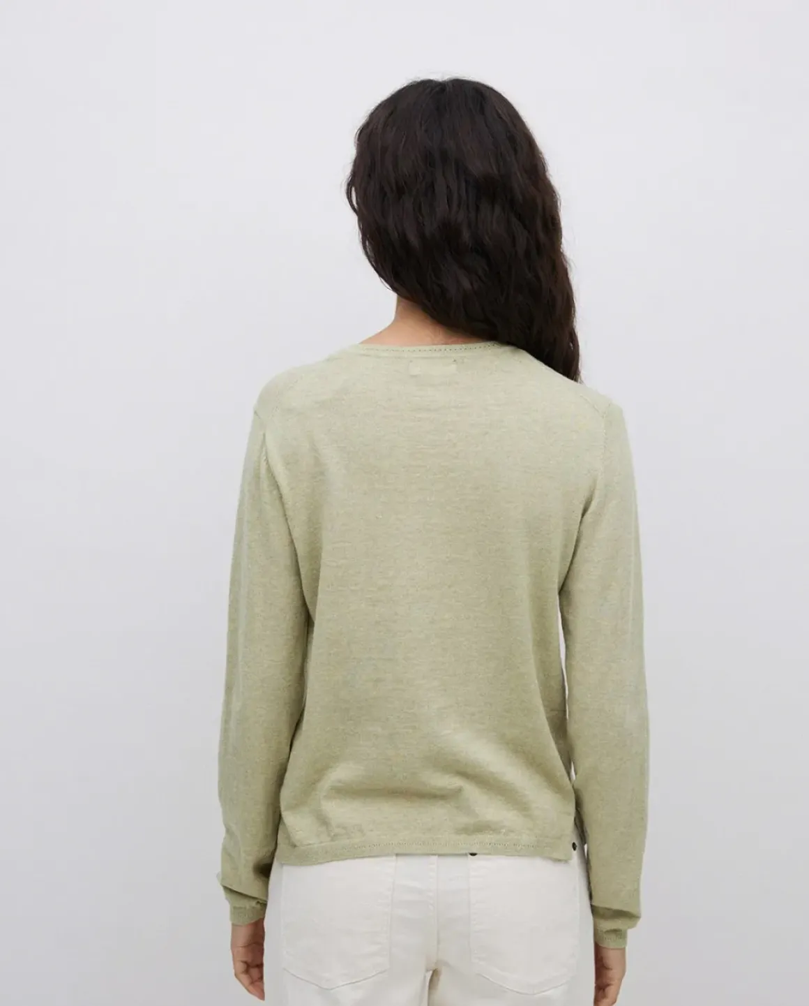 Jersey escote redondo algodón orgánico verde claro