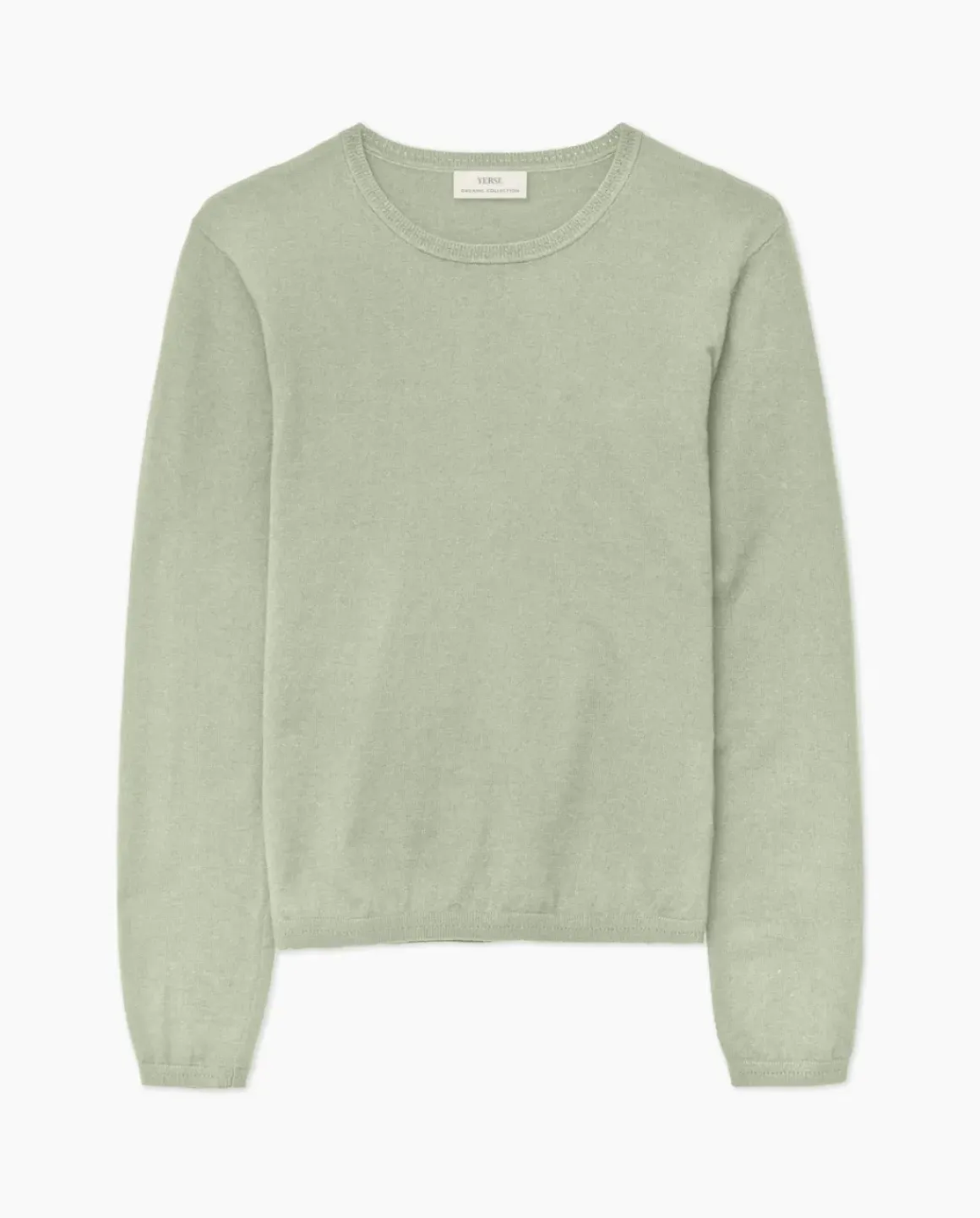Jersey escote redondo algodón orgánico verde claro