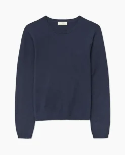 Jersey escote redondo algodón orgánico azul oscuro