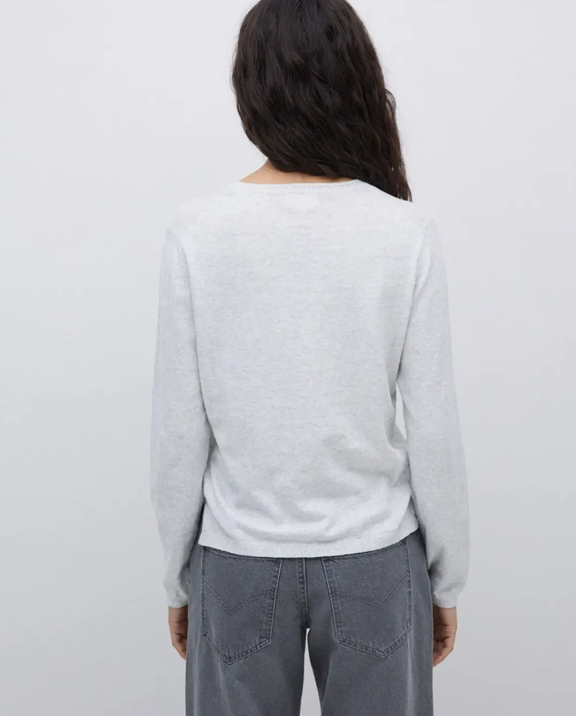 Jersey escote redondo algodón orgánico gris