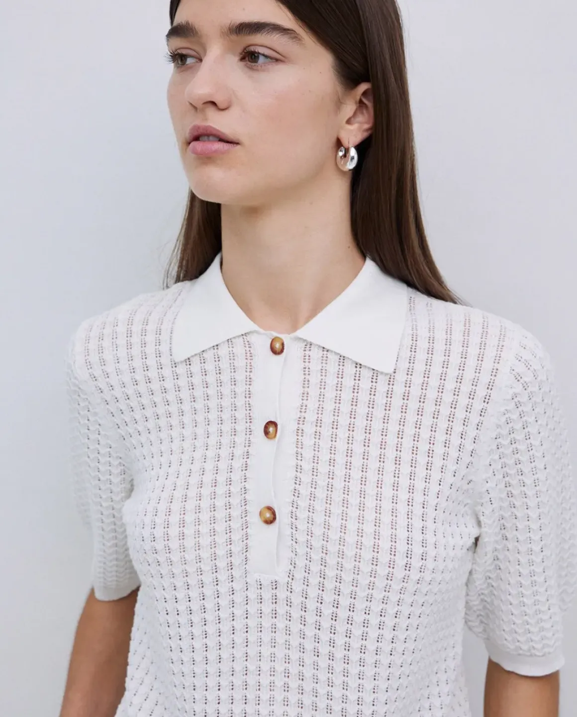 Jersey punto calado blanco