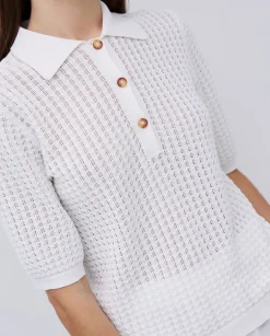Jersey punto calado blanco