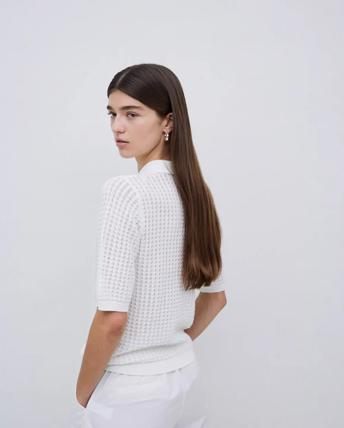 Jersey punto calado blanco