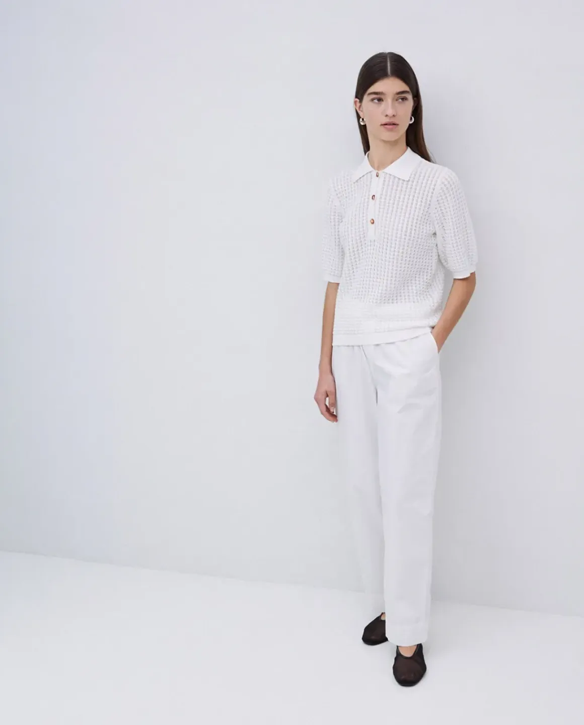 Jersey punto calado blanco
