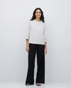Pantalones algodón cintura elástica negro