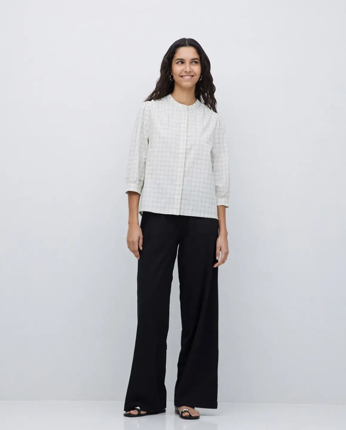 Pantalones algodón cintura elástica negro
