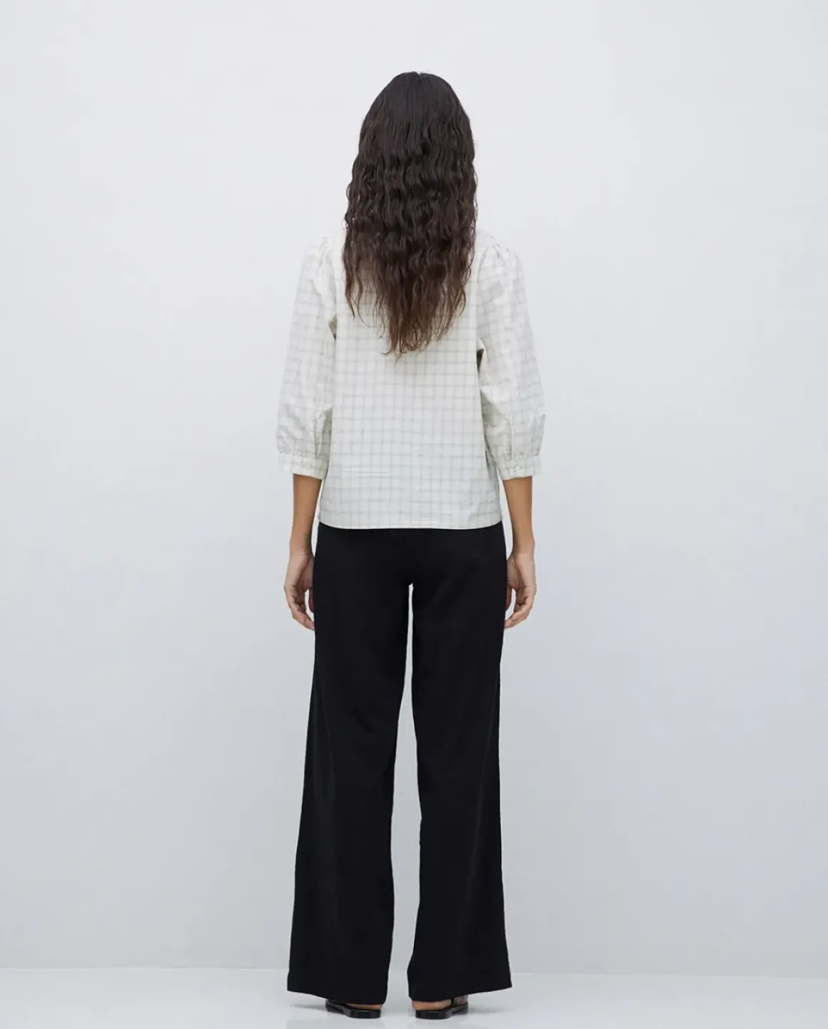 Pantalones algodón cintura elástica negro