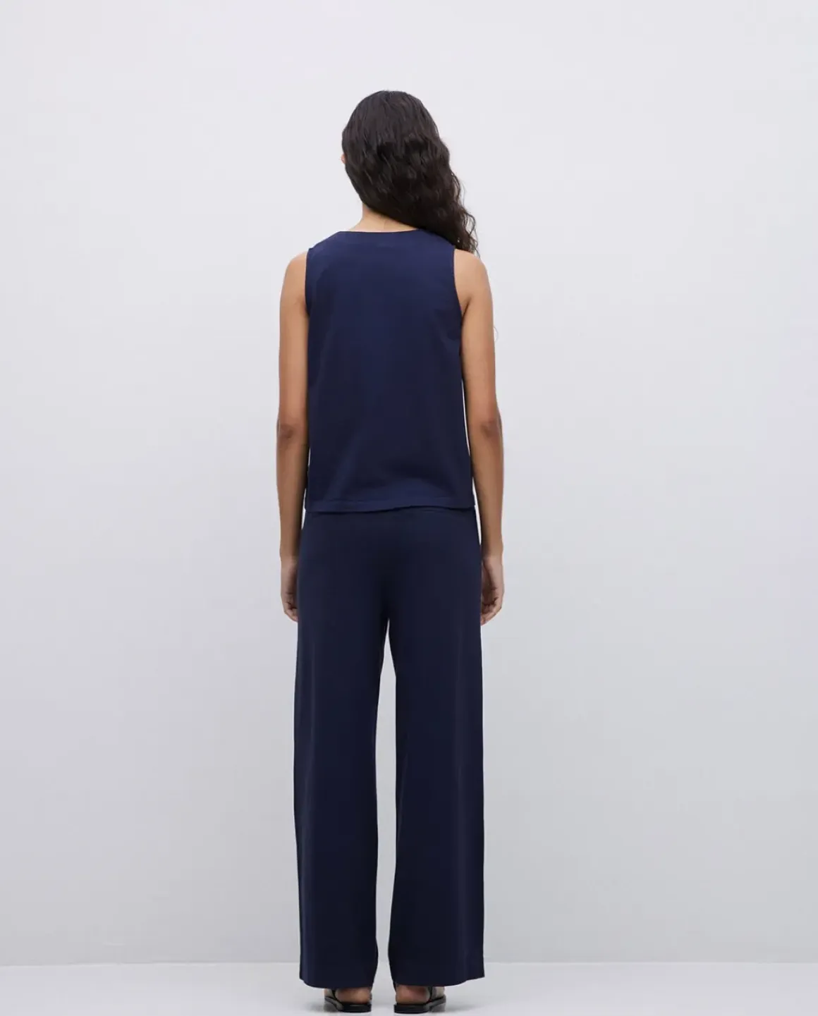 Pantalones de punto algodón azul oscuro