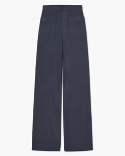 Pantalones de punto algodón azul oscuro