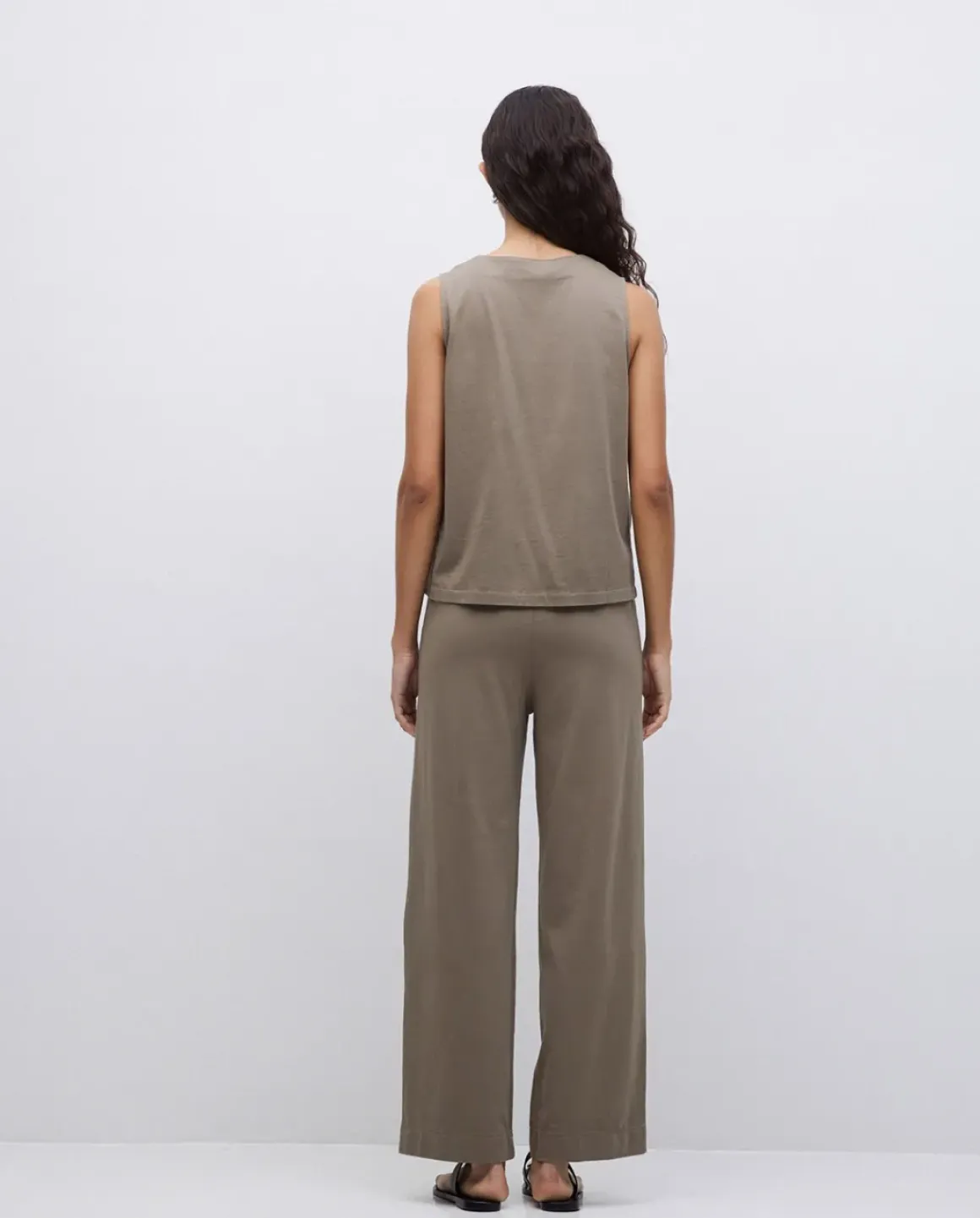 Pantalones de punto algodón caqui