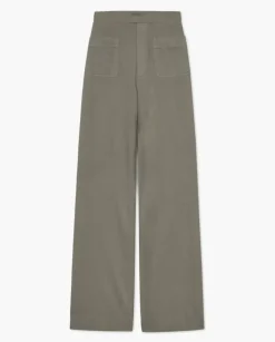 Pantalones de punto algodón caqui