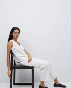 Pantalones de punto algodón crudo