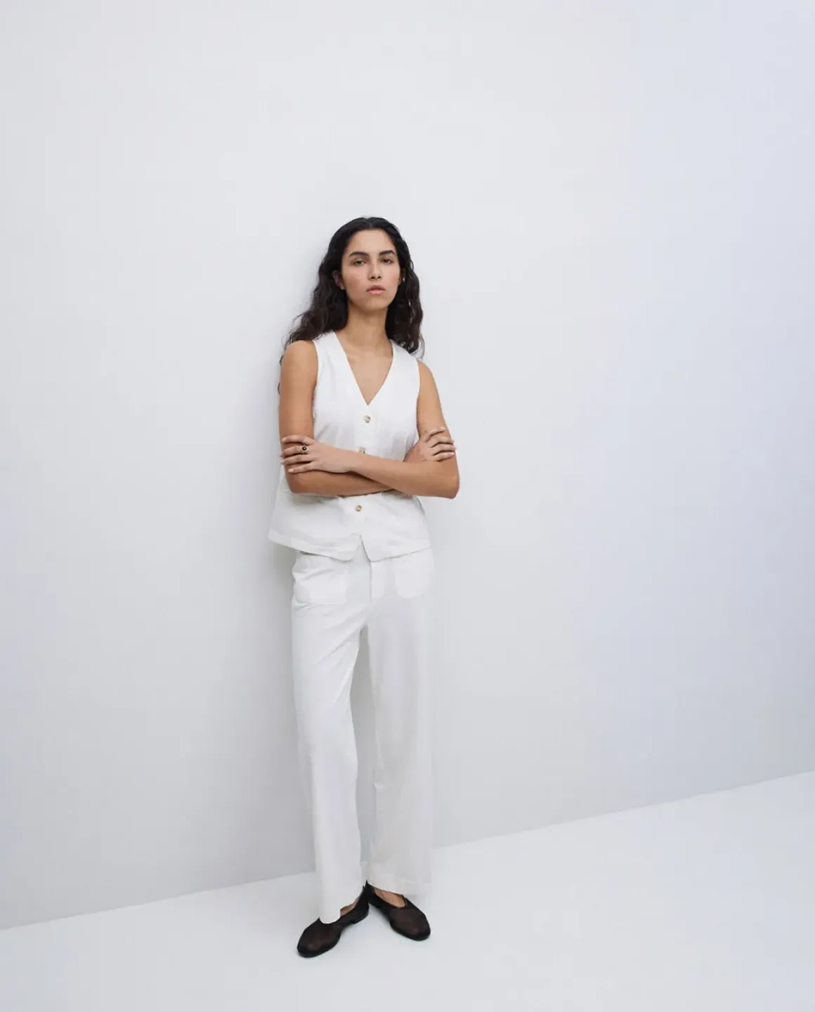 Pantalones de punto algodón crudo