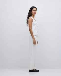Pantalones de punto algodón crudo