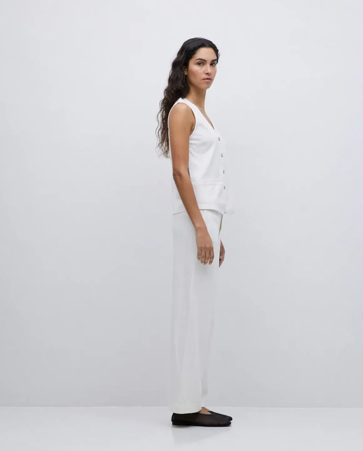 Pantalones de punto algodón crudo