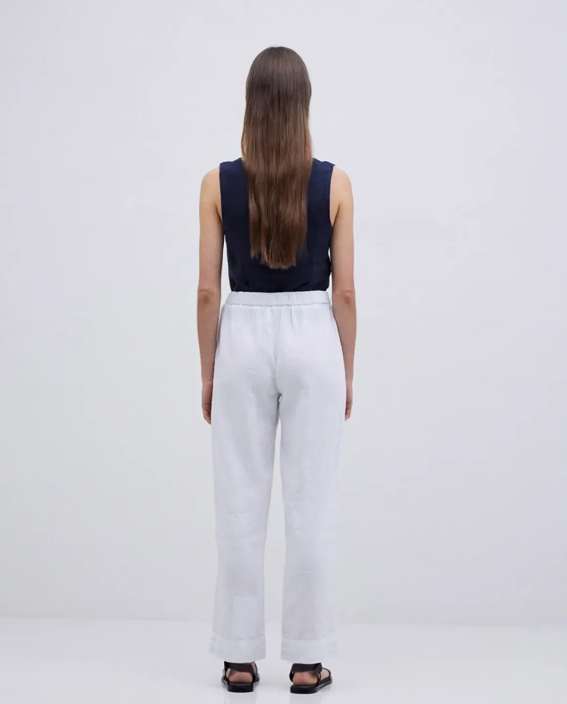 Pantalones 100% lino blanco
