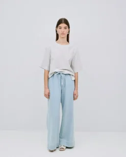 Pantalones palazzo denim azul