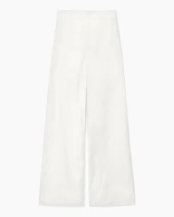 Pantalones popelín wide leg blanco