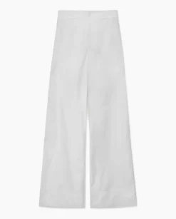 Pantalones popelín wide leg gris