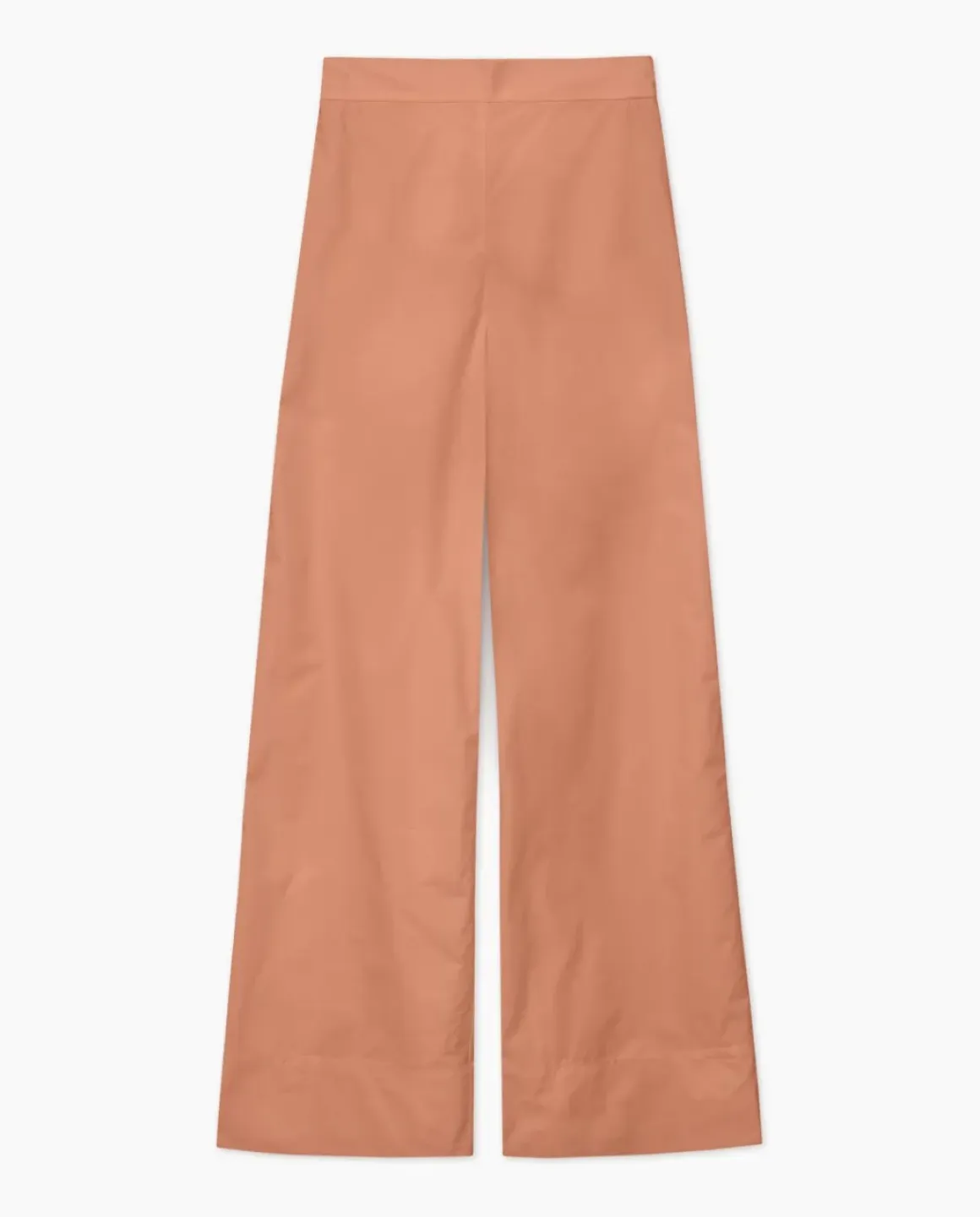 Pantalones popelín wide leg terracota