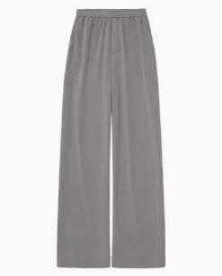 Pantalones punto fluidos gris