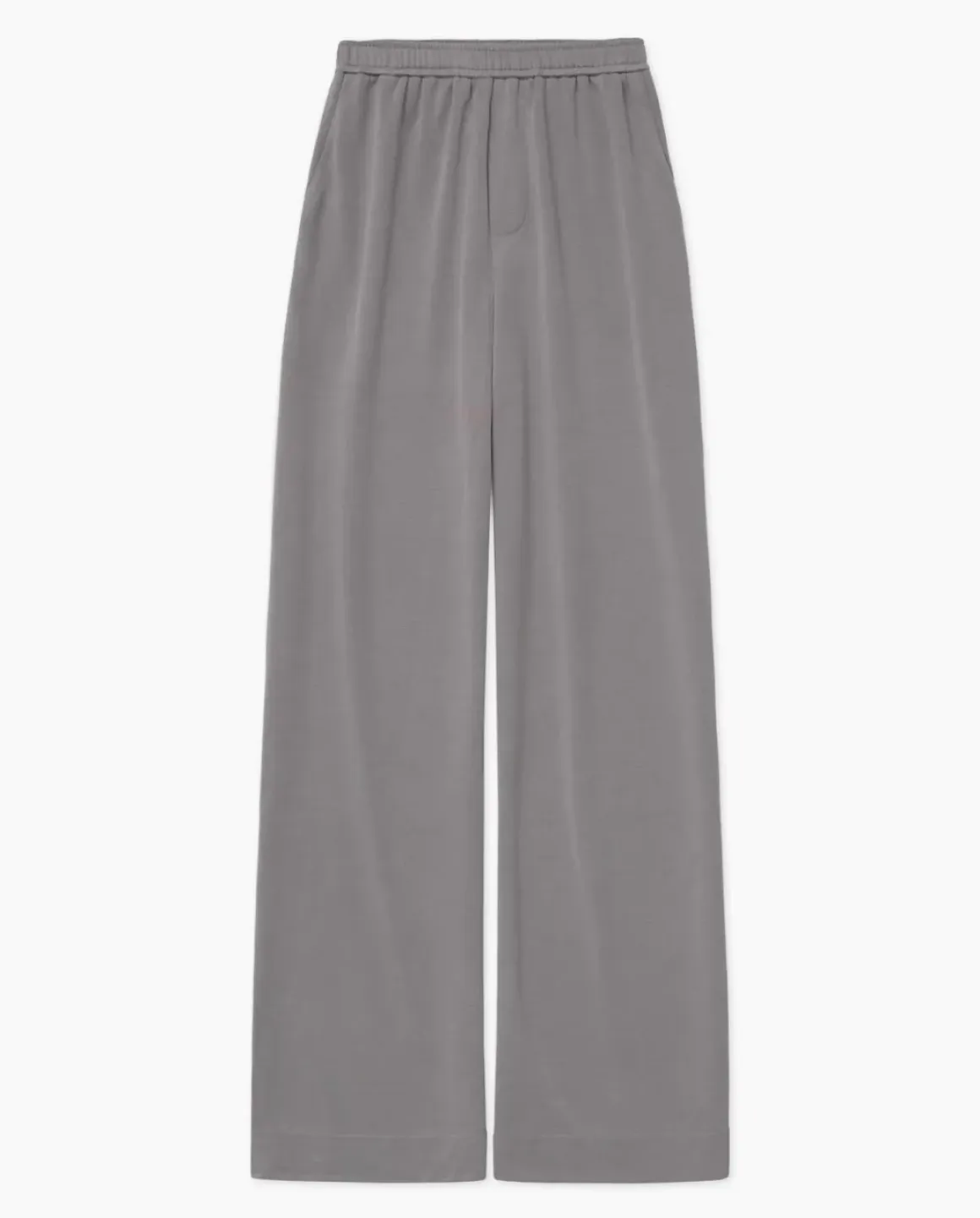 Pantalones punto fluidos gris