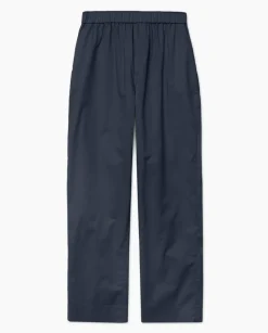 Pantalones rectos popelín azul oscuro