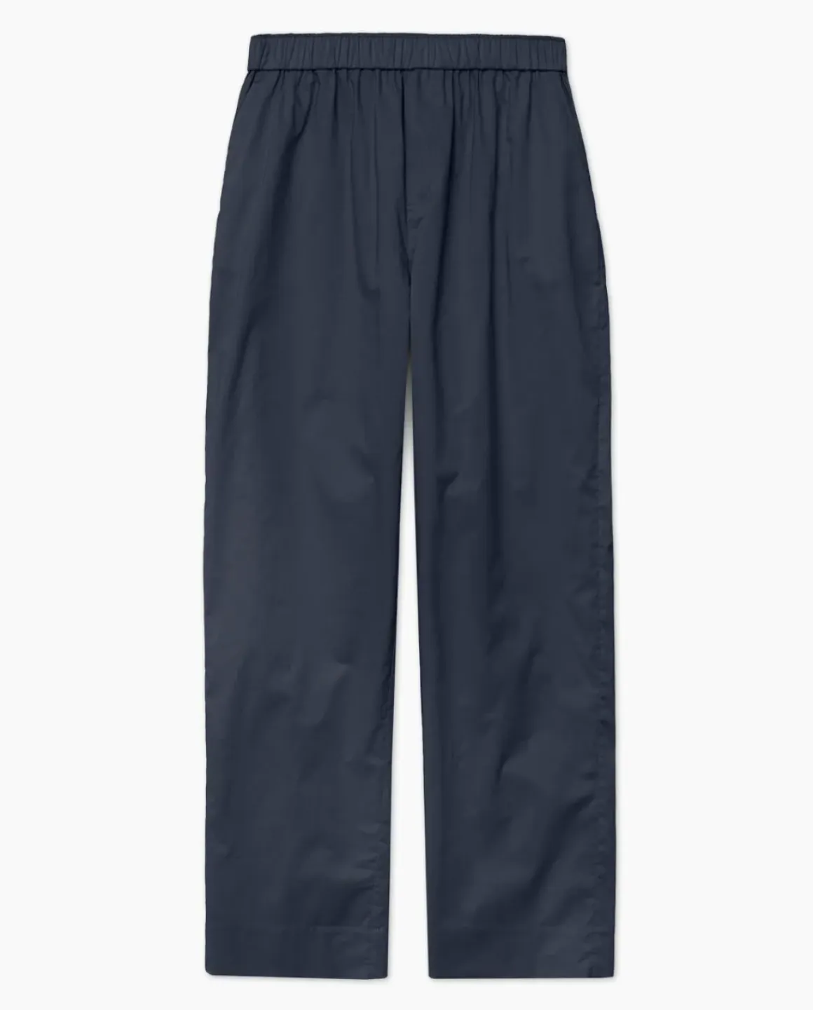 Pantalones rectos popelín azul oscuro