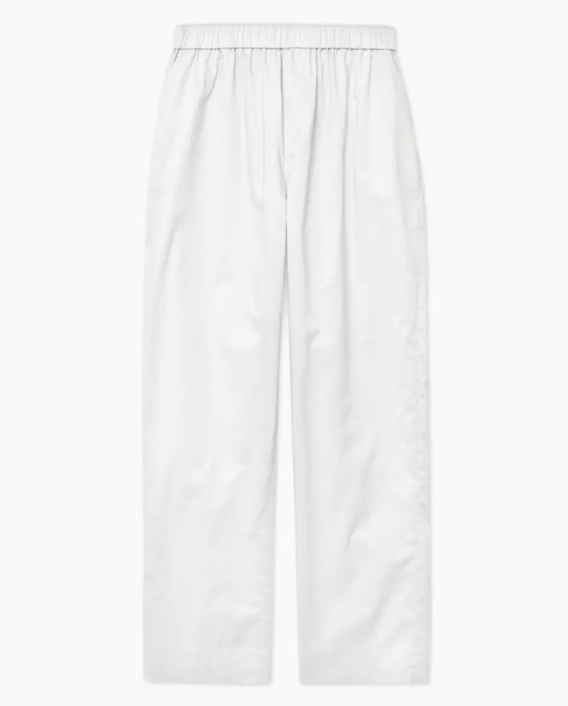 Pantalones rectos popelín blanco