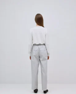 Pantalones rectos popelín gris