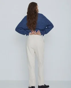 Pantalones sarga de algodón rectos crudo