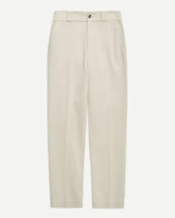 Pantalones sarga de algodón rectos crudo