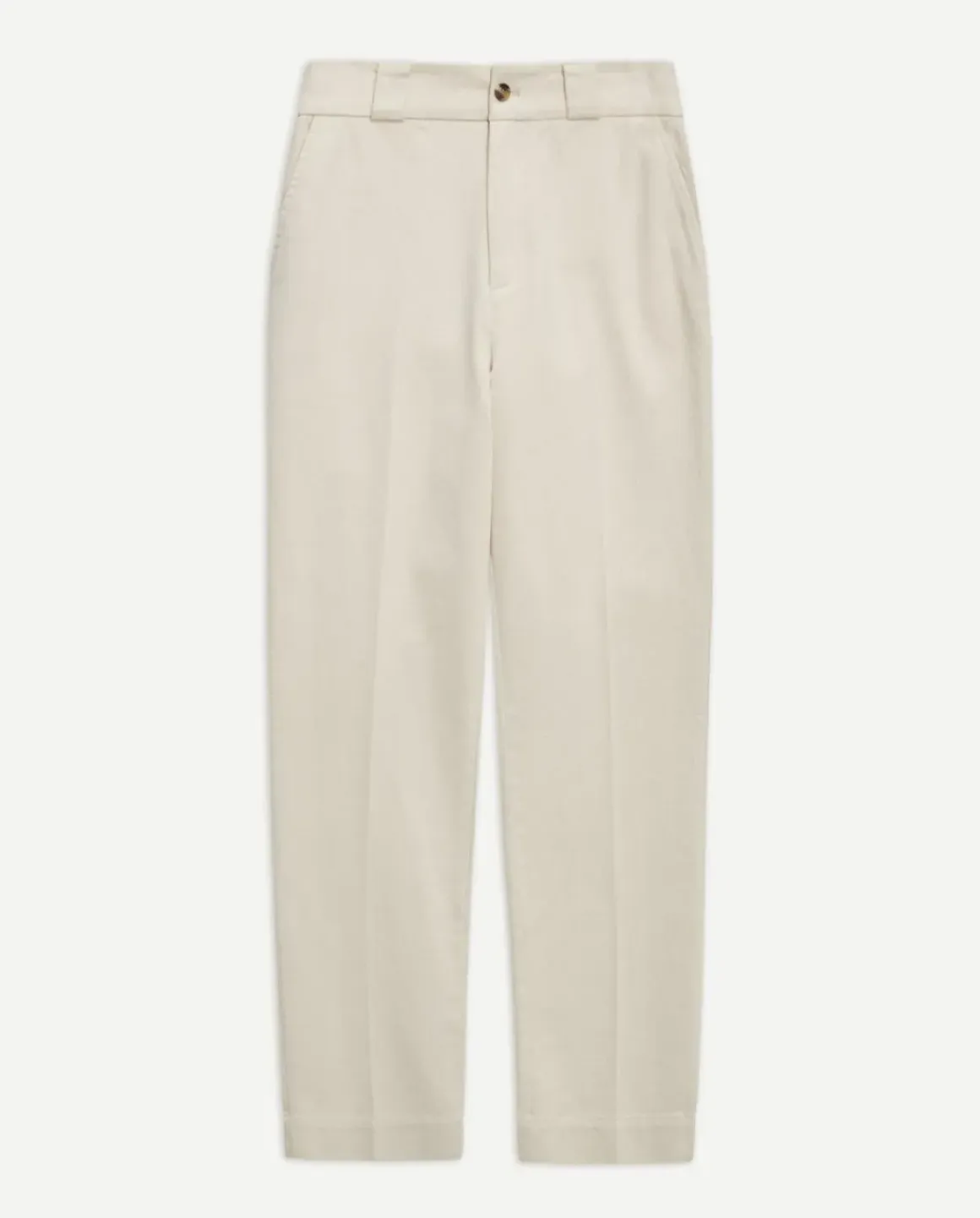Pantalones sarga de algodón rectos crudo