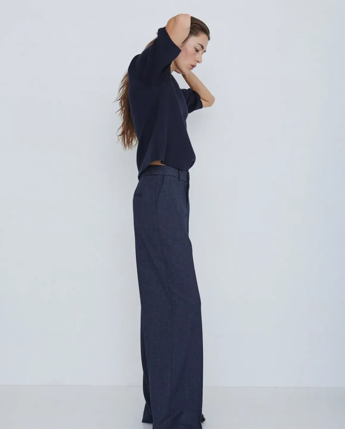 Pantalones wide leg azul marino