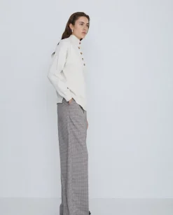 Pantalones wide leg gris claro