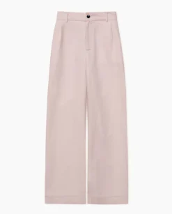 Pantalones wide leg pinzas rosa