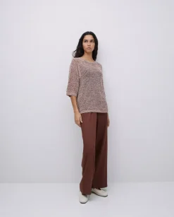 Pantalones wide leg tencel chocolate