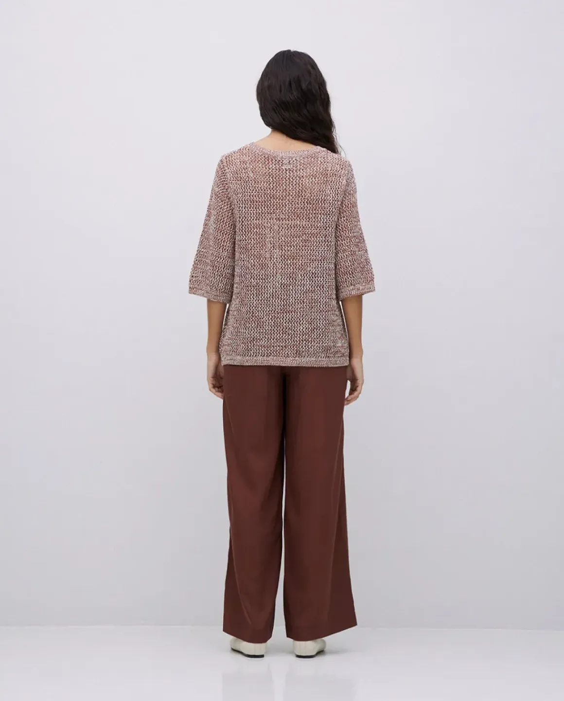 Pantalones wide leg tencel chocolate