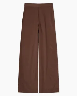 Pantalones wide leg tencel chocolate