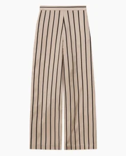 Pantalones wide leg tencel crudo