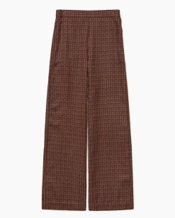 Pantalones wide leg tencel marrón