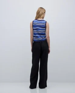 Pantalones wide leg tencel negro